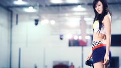 Woman asians models black hair Korean Hwang Mi Hee