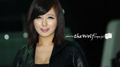 Woman asians models black hair Korean Ryu Ji Hye car show