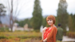 Woman asians models Korean bob cut Kang Yui