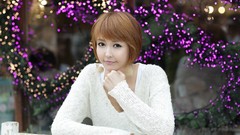 Woman asians models Korean bob cut Kang Yui