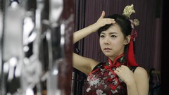 Woman asians models Korean qipao Kim Na Na