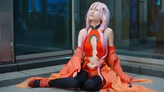 Woman asians pink hair guilty crown pigtails yuzuriha inori 