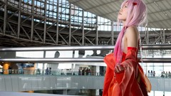 Woman asians pink hair guilty crown pigtails yuzuriha inori 