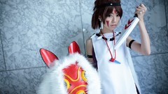 Woman asians princess mononoke models cosplay Daggers