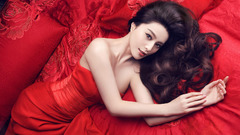 Woman asians red dress