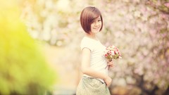 Woman asians short hair