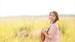 Woman asians smiling brunettes models Korean Kim Ha Eum