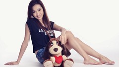 Woman asians smiling models Simple Background