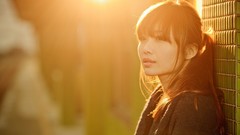 Woman asians sunlight bangs