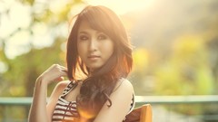 Woman asians sunlight brunettes