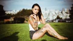 Woman asians tattoos brunettes