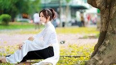 Woman asians Viet Nam ao dai