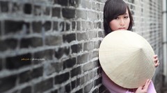 Woman asians Viet Nam conical hats