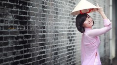 Woman asians Viet Nam conical hats