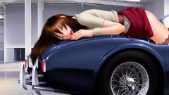 Woman ass Anime cars legs anime girls ecchi redheads