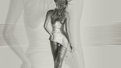 Woman ass back blondes back view