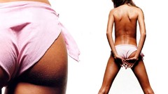 Woman ass back view panties white panties