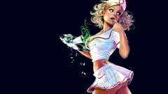 Woman ass black background blondes uniforms artwork nurses