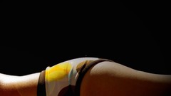 Woman ass black background panties