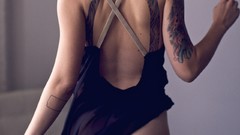 Woman ass blondes tattoos back view nude alysha nett