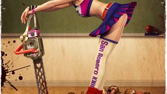 Woman ass blood skirts pigtails artwork video games lollipop 