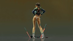 Woman ass boots short hair lightsabers jedi panties artwork 