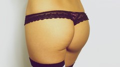 Woman ass bottom white background stockings alie layus black 