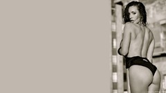 Woman ass brunettes back view grayscale Rosie Roff