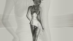 Woman ass Drawn wet legs blondes brunettes hips stencil