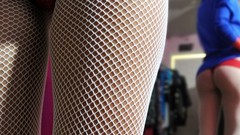 Woman ass fishnet stockings