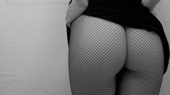 Woman ass fishnet stockings