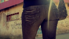 Woman ass jeans