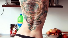 Woman ass kitchen legs tattoos models redheads nude panties 