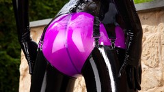 Woman ass latex stockings Susan Wayland