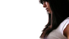 Woman ass legs lingerie bangs boobs Simple Background