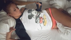 Woman ass legs lingerie mickey mouse nipples nude boobs 