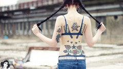 Woman ass legs lingerie nipples boobs