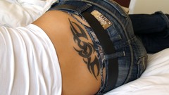 Woman ass legs stockings blondes tattoos lingerie brunettes 