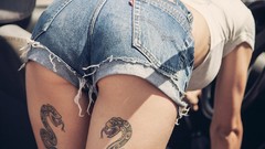 Woman ass legs tattoos models boobs
