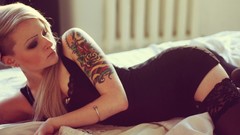 Woman ass legs tattoos models nipples nude boobs