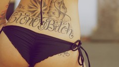 Woman ass legs tattoos nude panties