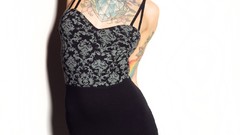 Woman ass legs tattoos piercings models nude boobs Bantik Boy