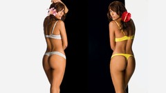 Woman ass lingerie brunettes