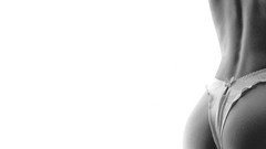 Woman ass monochrome lingerie back view