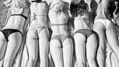 Woman ass monochrome lying down panties