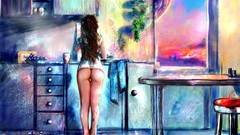 Woman ass paintings