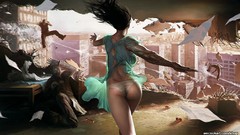 Woman ass panties artwork fantasy art
