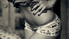 Woman ass Shorts monochrome models panties