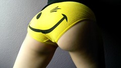 Woman ass smiling panties