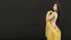 Woman ass south long hair back view indian photo shoot yellow 